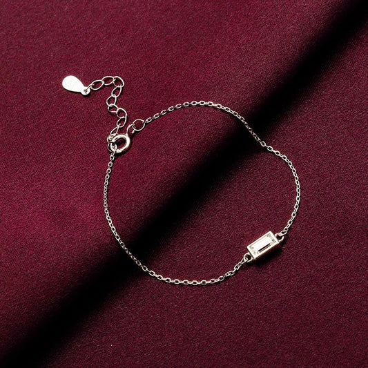 Silver Treasure Box Of Memories Delicate Baguette Bracelet