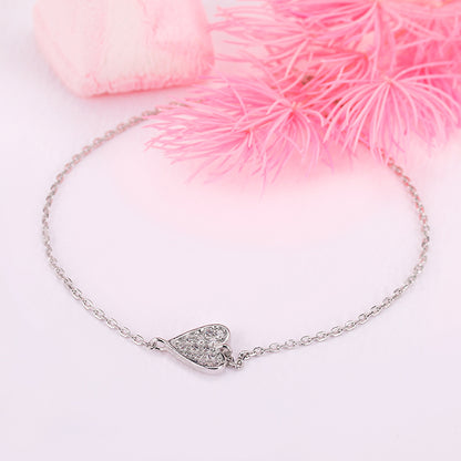 Silver Heart of Zircons Bracelet