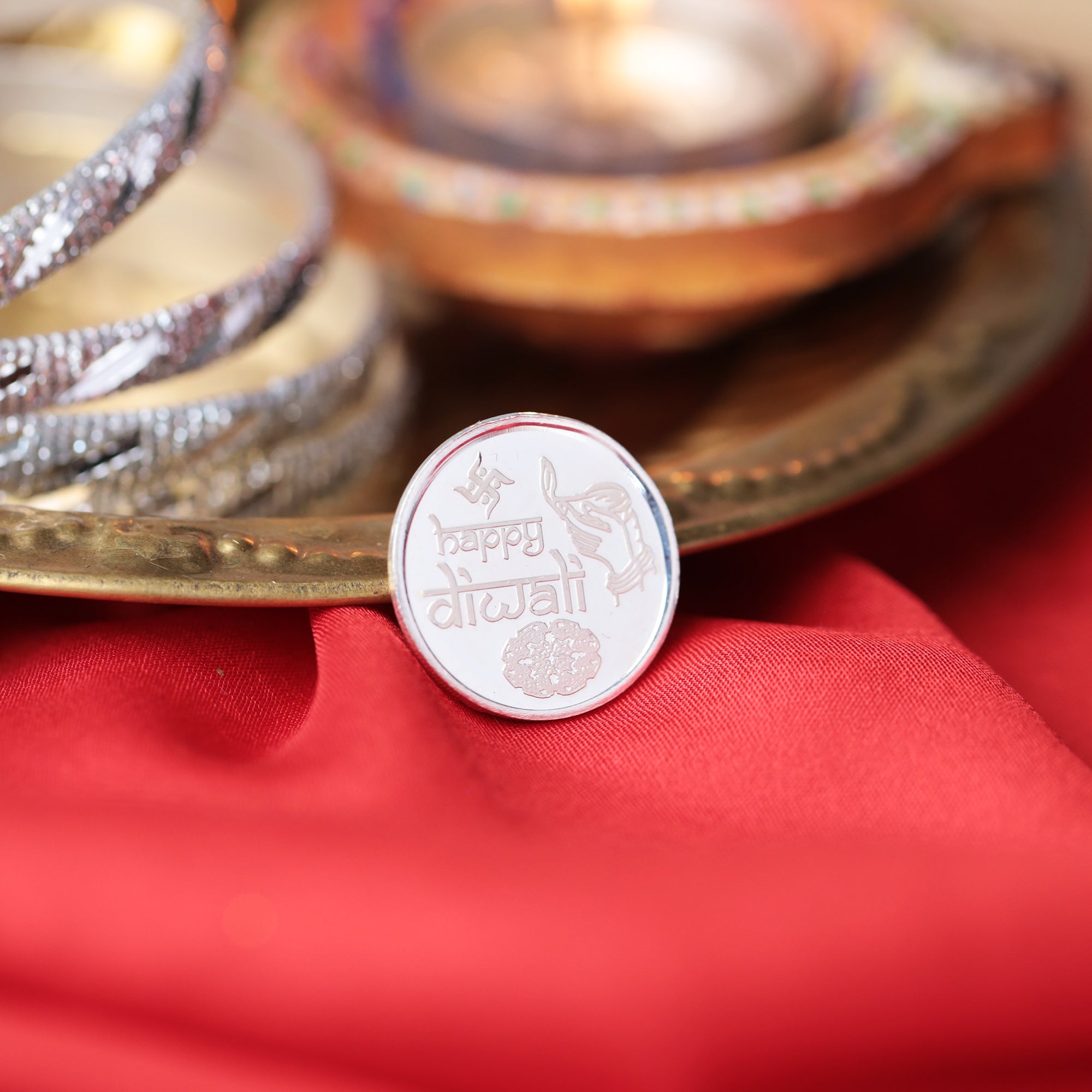 Silver Coin with Pink Ribbon Packing - Osasbazaar