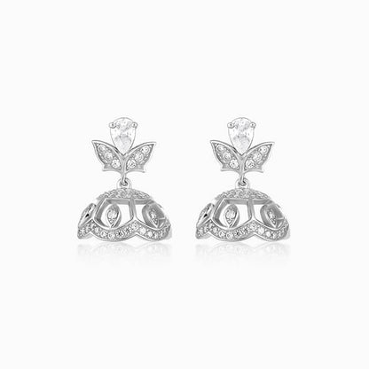 Silver Contemporary Love Jhumki