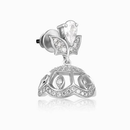 Silver Contemporary Love Jhumki