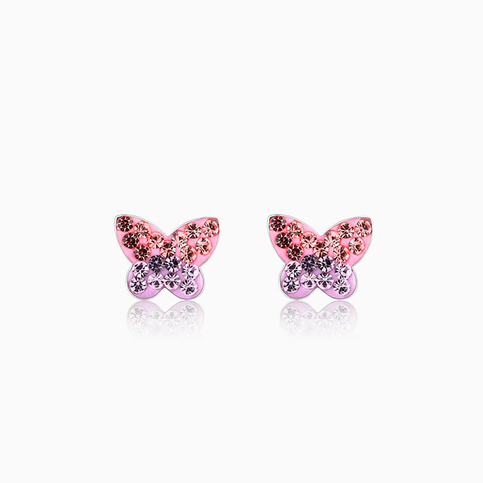 Butterfly Earrings with AAA+ Grade Blue and Pink Zircon Stones – Niscka