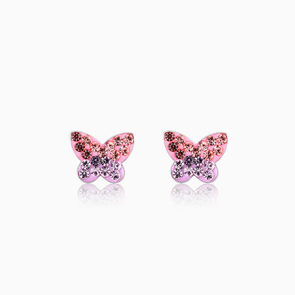 Silver Sparkly Butterfly Kids Earrings (4-12 yrs)