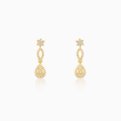 Golden Zircon Shine Elegant Earrings