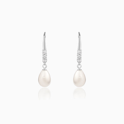 Anushka Sharma Silver Drops of Pearl Earrings