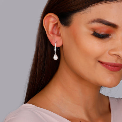 Anushka Sharma Silver Drops of Pearl Earrings