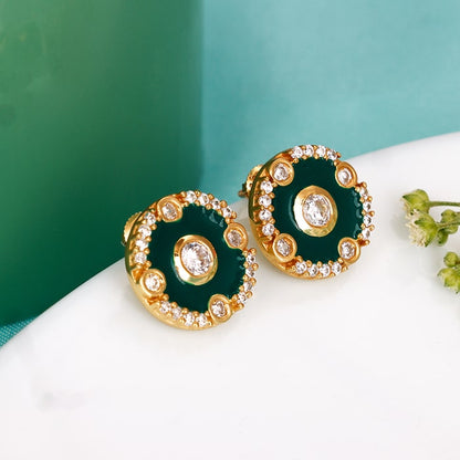 Golden St. Peter's Basilica Baroque Earrings