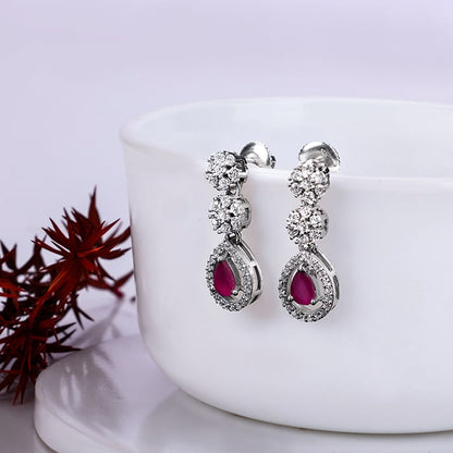 Silver Cherry Prunus Earrings