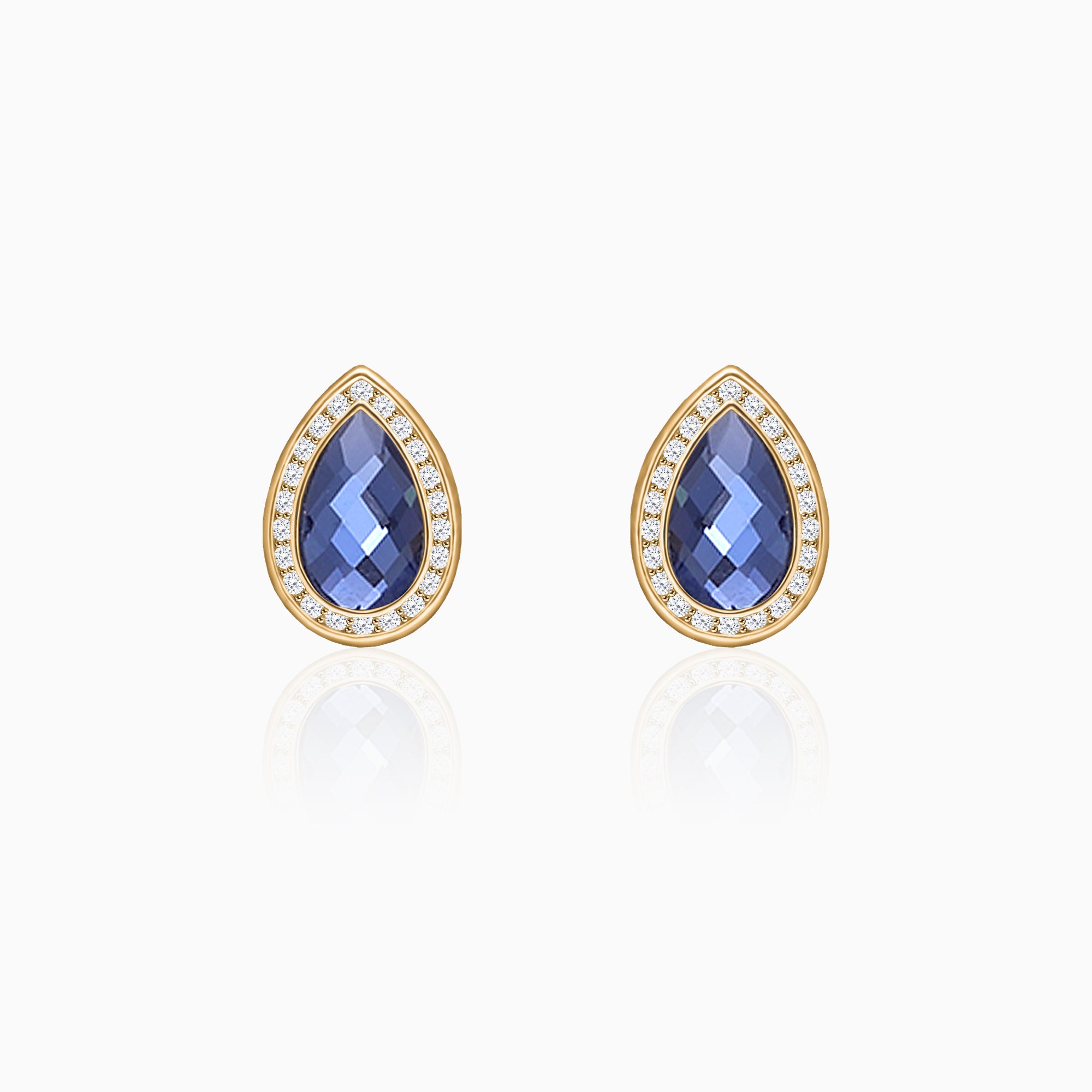 Pear-Shaped Opal, Blue Sapphire and Diamond Accent Drop Earrings in 14K  White Gold | Zales Outlet