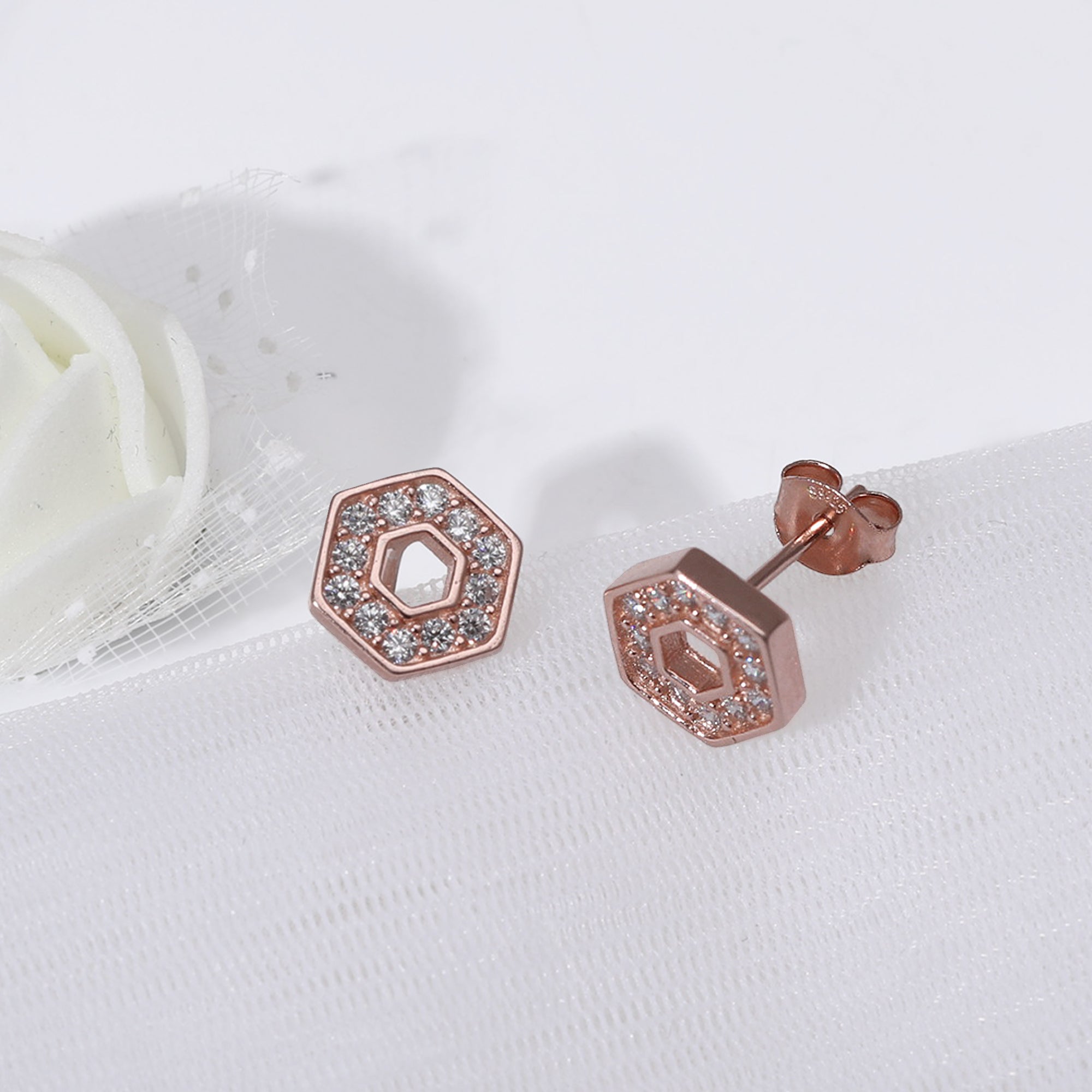 Hand Made Rose Gold Plated Flower Button Earrings - Flower Generation |  NOVICA