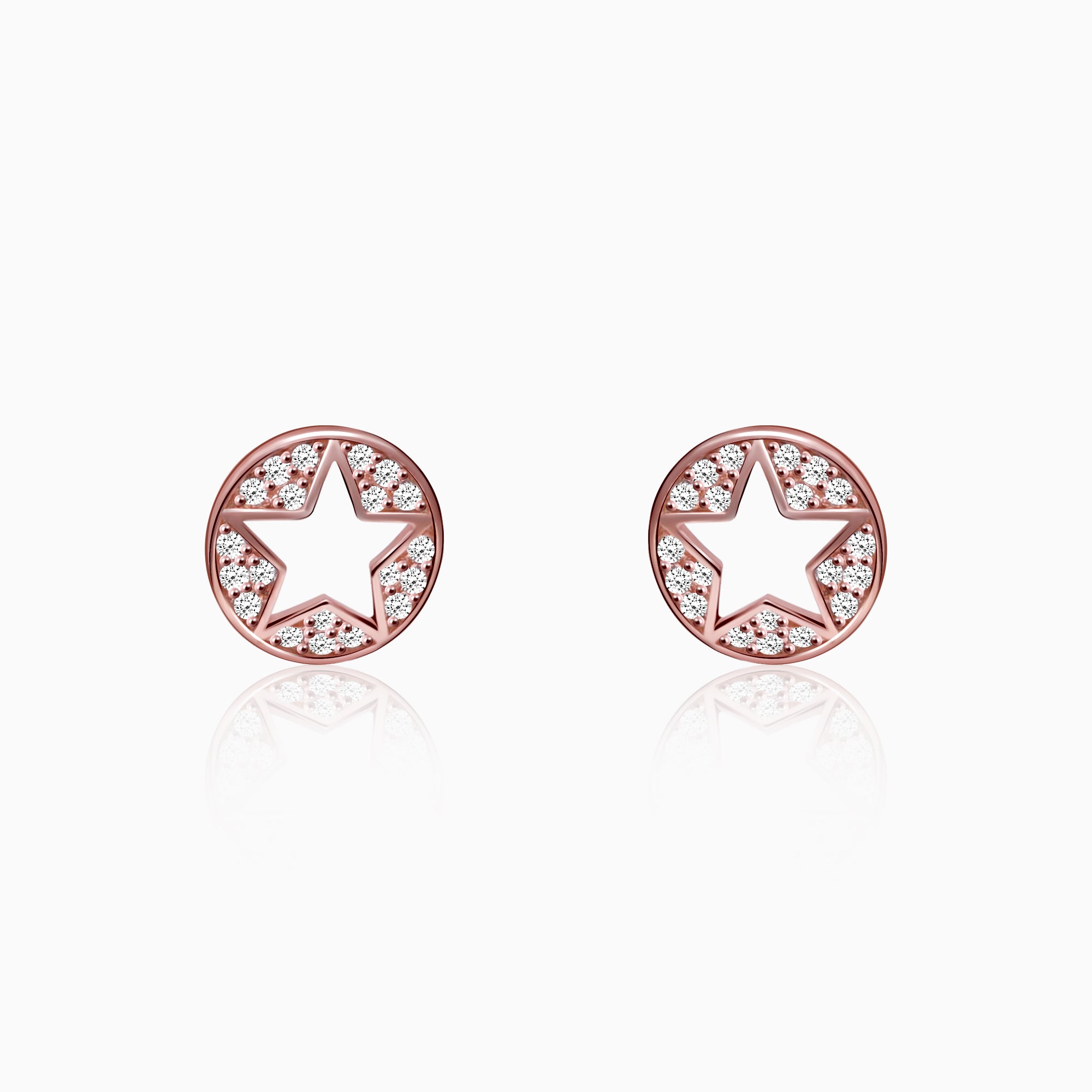 Star Stud Earrings - White Gold I Misahara