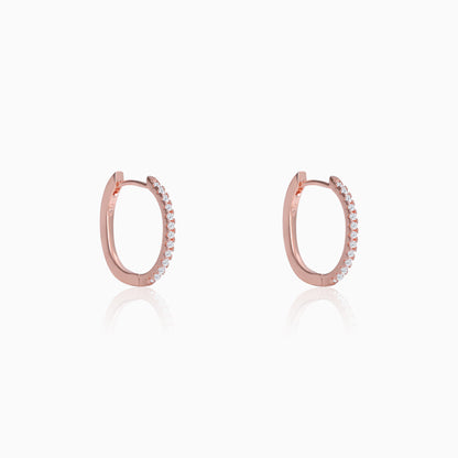 Rose Gold Shining Hoop Earrings