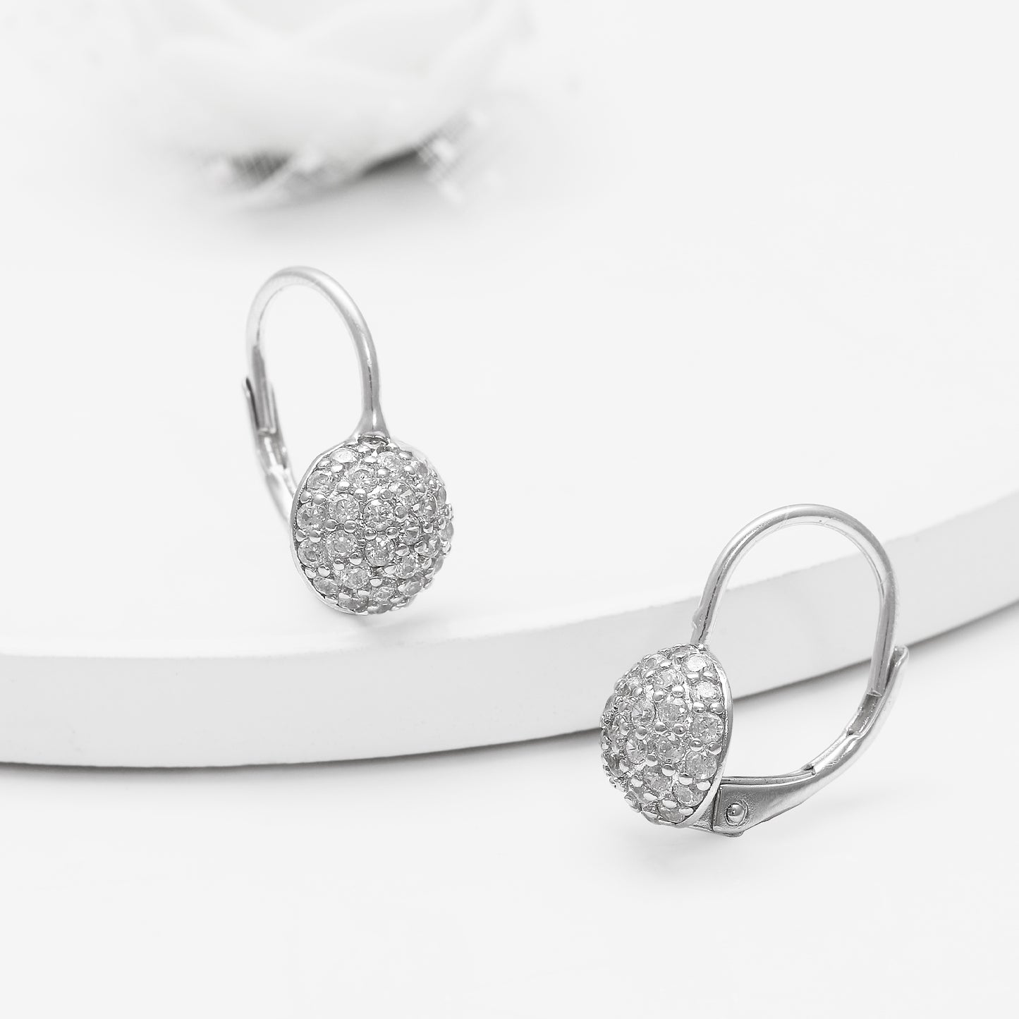 Silver Zircon Sparkle Drop Earrings