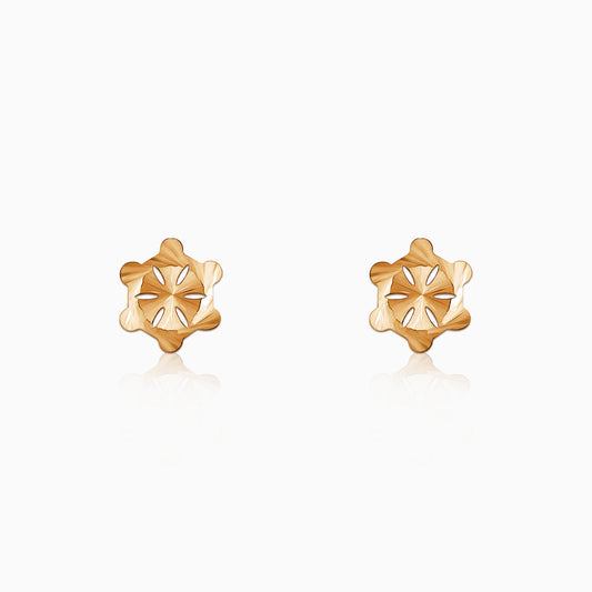 Golden Flower Stud Earrings