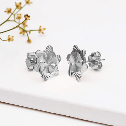 Silver Flower Stud Earrings