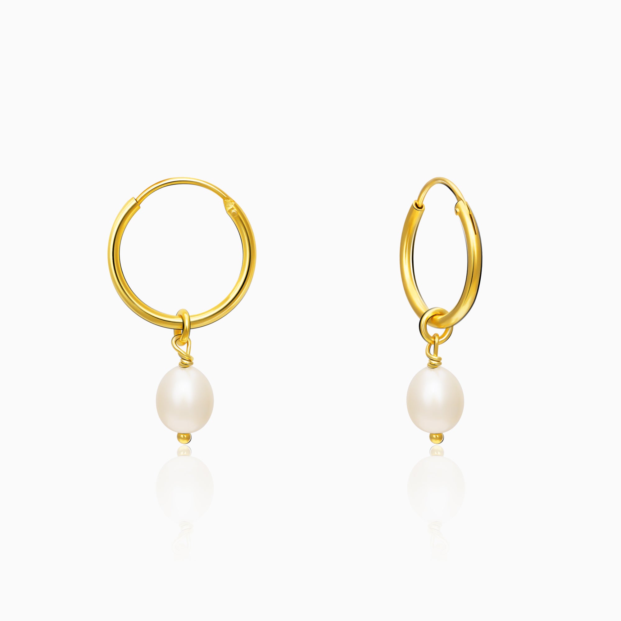 Buy Gold Plated Pearl Drop Hoop Earrings Online in India  GIVA