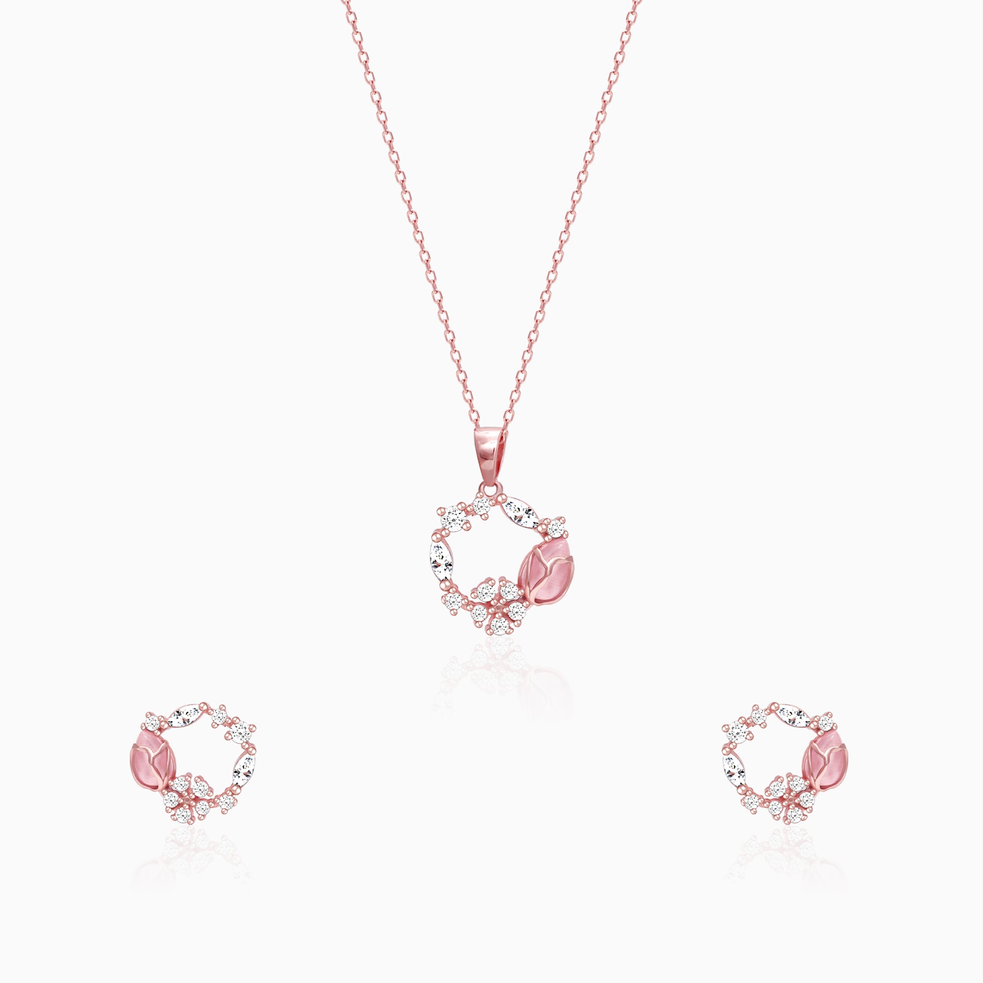 Jewelry Set-Three Rounds Pendant Necklace Earrings Set | Steel jewelry,  Stainless steel jewelry, Cubic zirconia jewelry sets