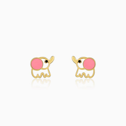 Golden Baby Elephant Kids Earrings (4-12 yrs)