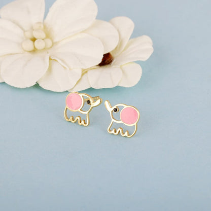 Golden Baby Elephant Kids Earrings (4-12 yrs)