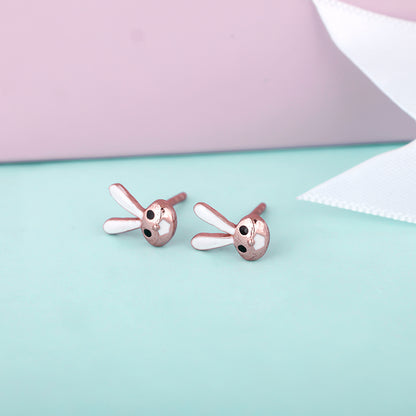 Rose Gold Cute Bunny Kids Earrings (4-12 yrs)