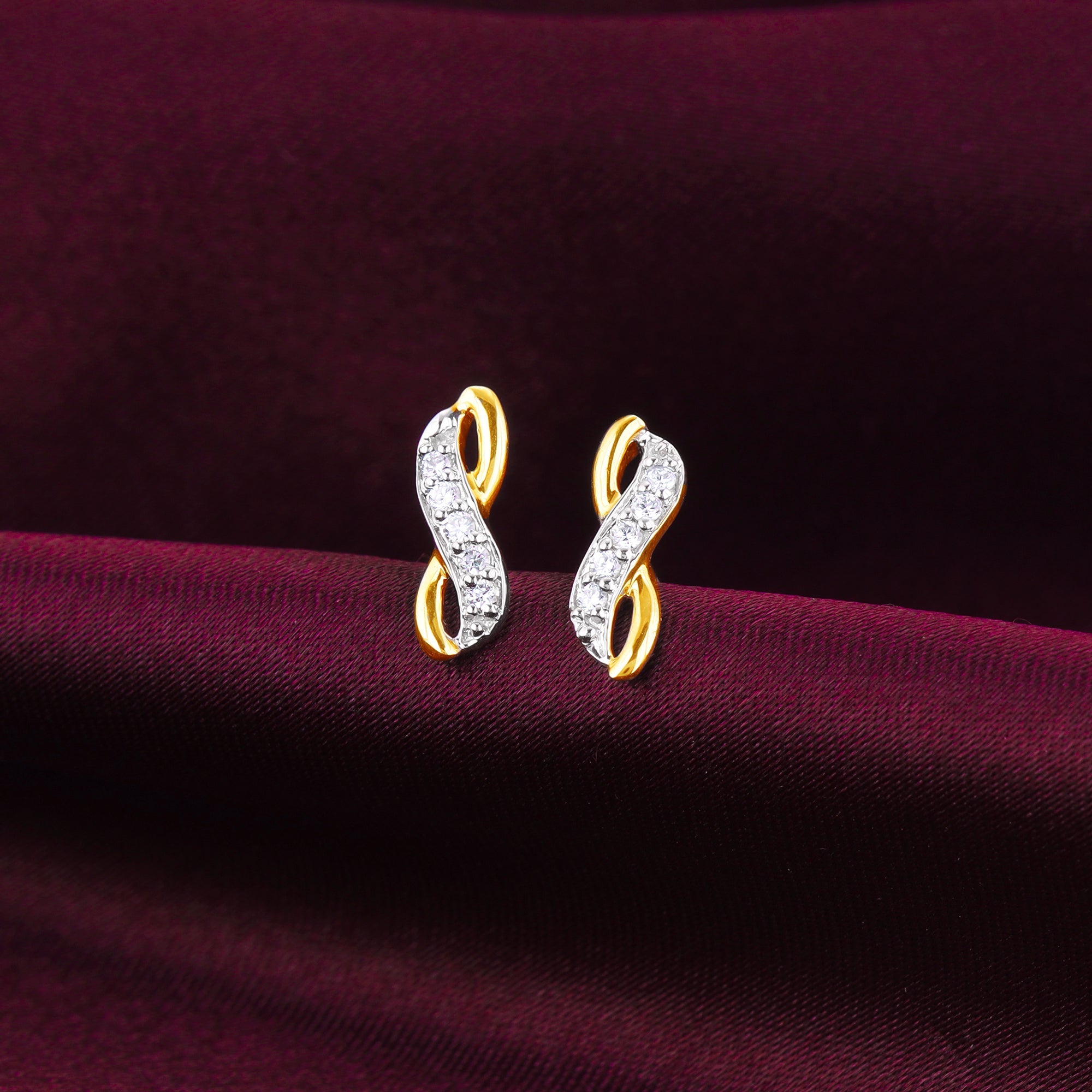 Infinity Shaped Diamond Earrings - Glamour Jewellers