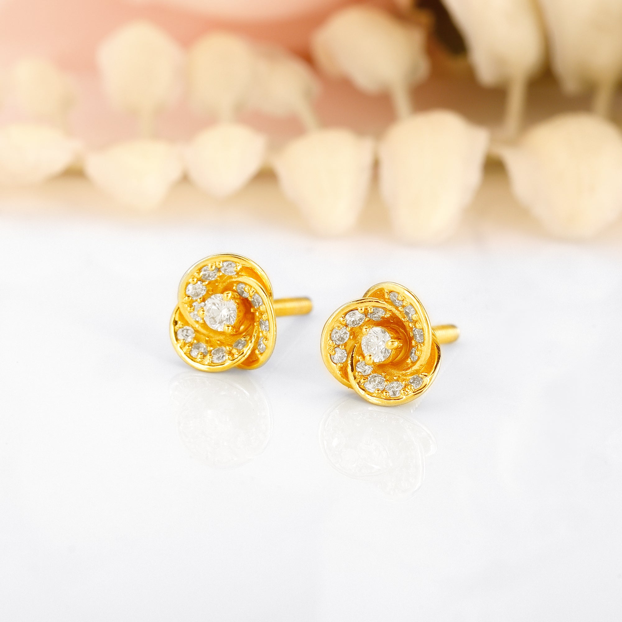 Amazon.com: Temperament Gold Micro Set Four-Claw Round Diamond Stud Earrings  CZ Zircon Stud Earrings,14K Yellow Gold Diamond Earrings for Women, Ear  Hook Copper Inlaid Zircon, Fine Jewelry for Women : Clothing, Shoes