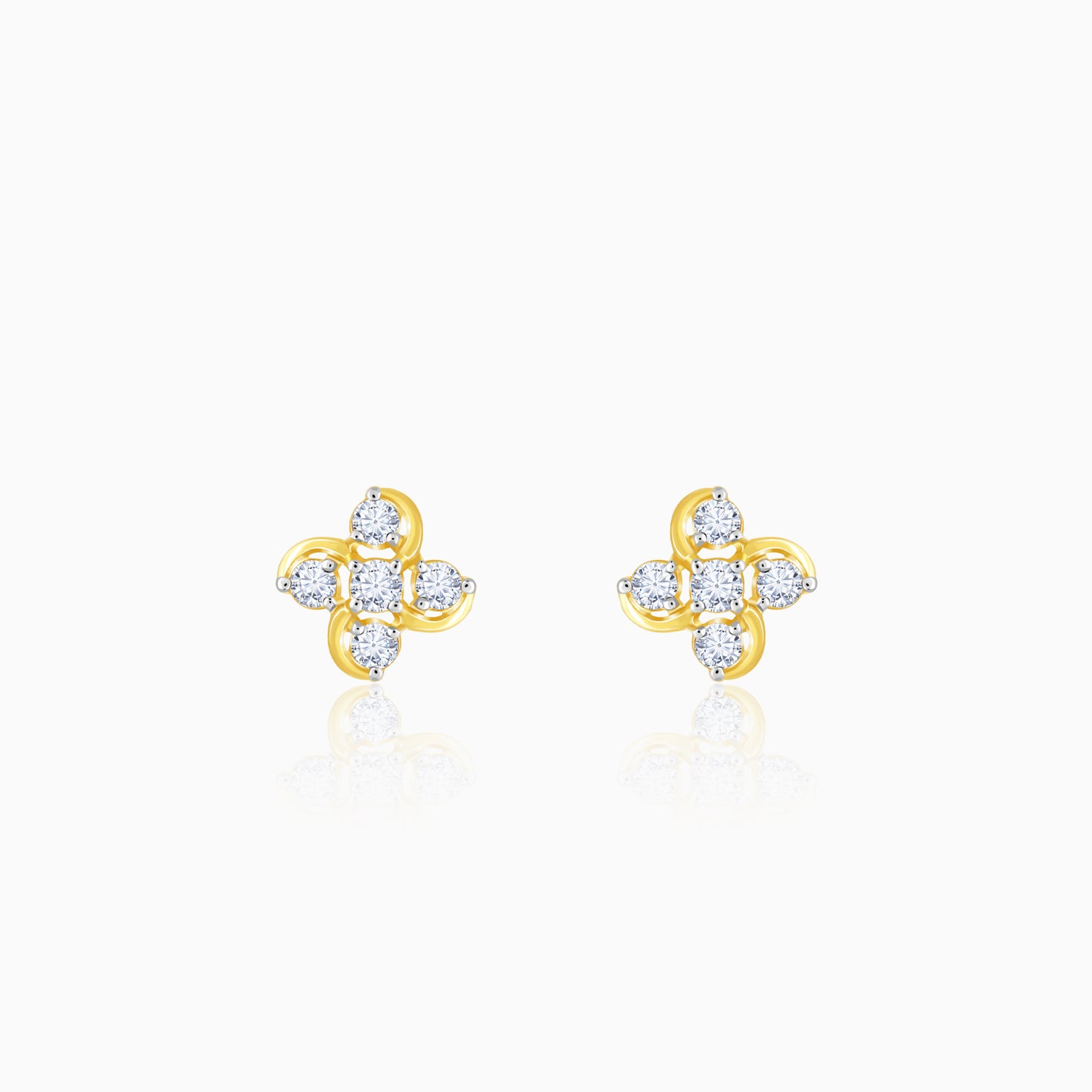 Gold Floral Dream Diamond Earrings