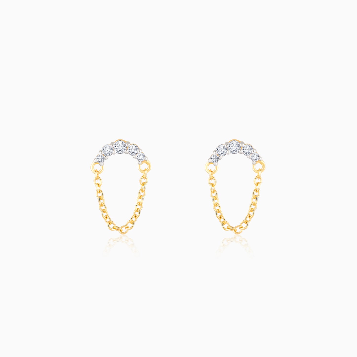 Gold Chained Charisma Diamond Earrings