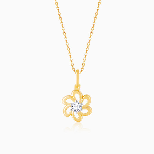 Gold Blossom Diamond Pendant