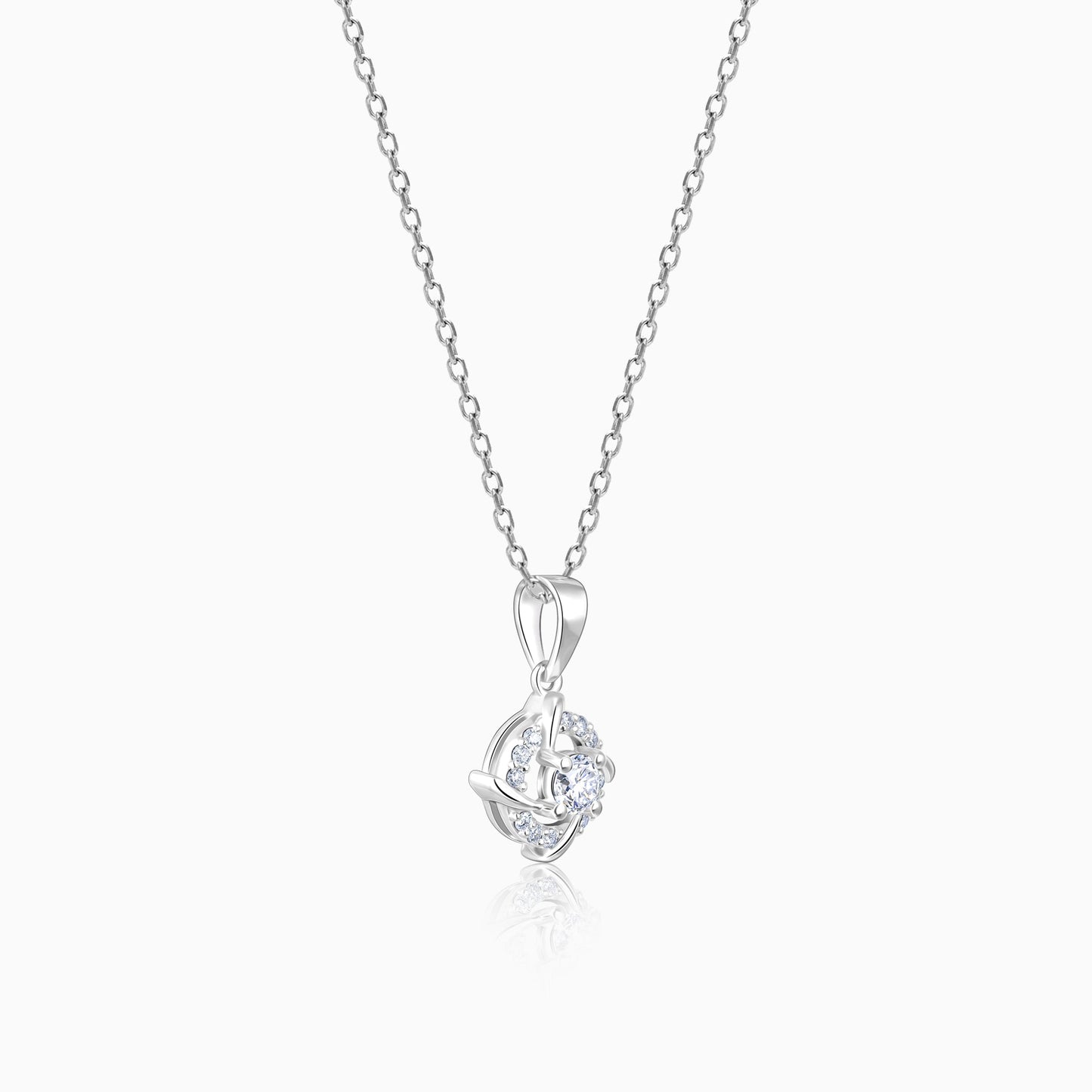 White Gold Gilded Majestic Diamond Pendant