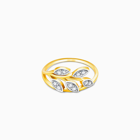 Gold Leafy Love Diamond Ring