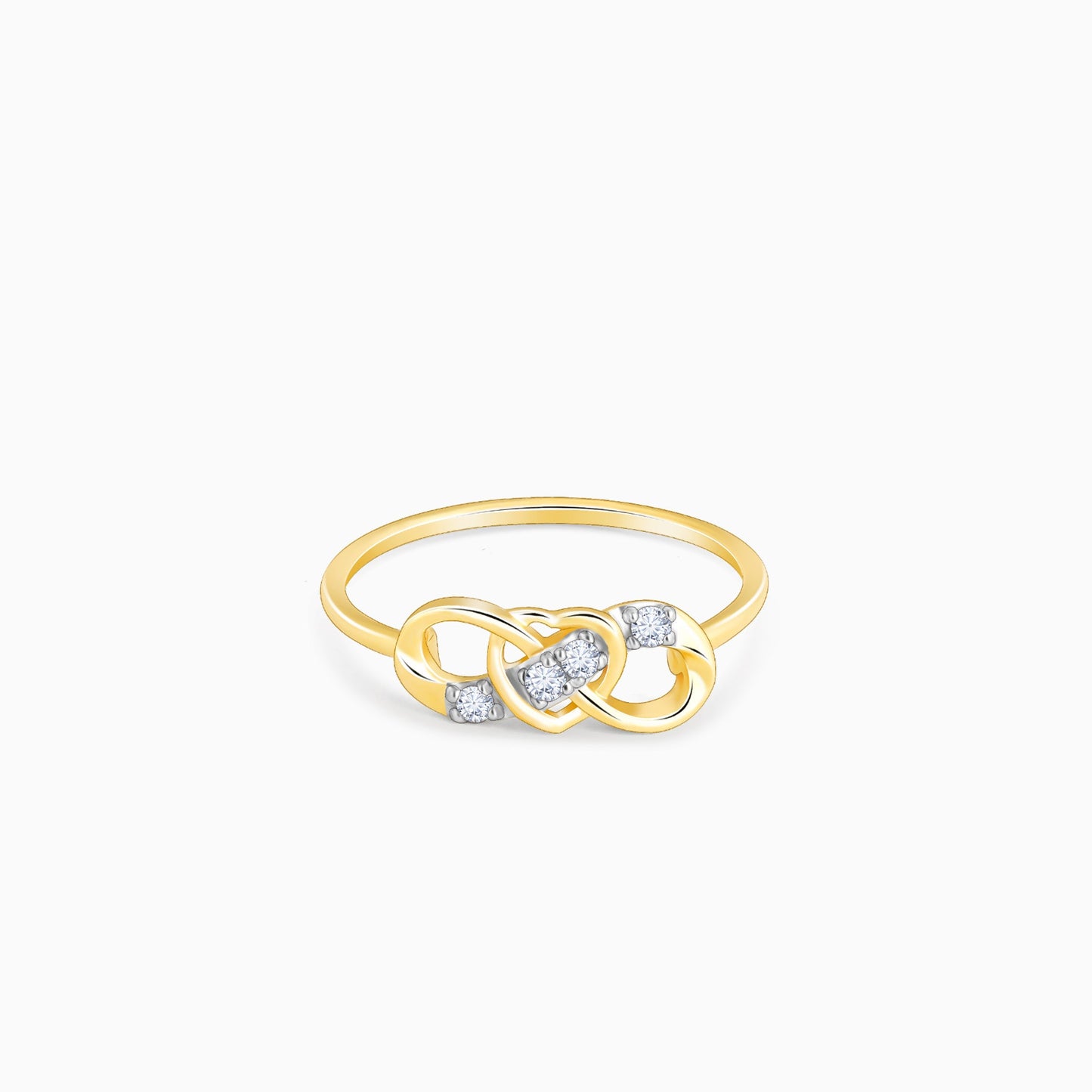 Gold Infinity Heart Diamond Ring