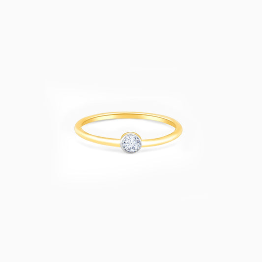 Gold Graceful Solitaire Diamond Ring