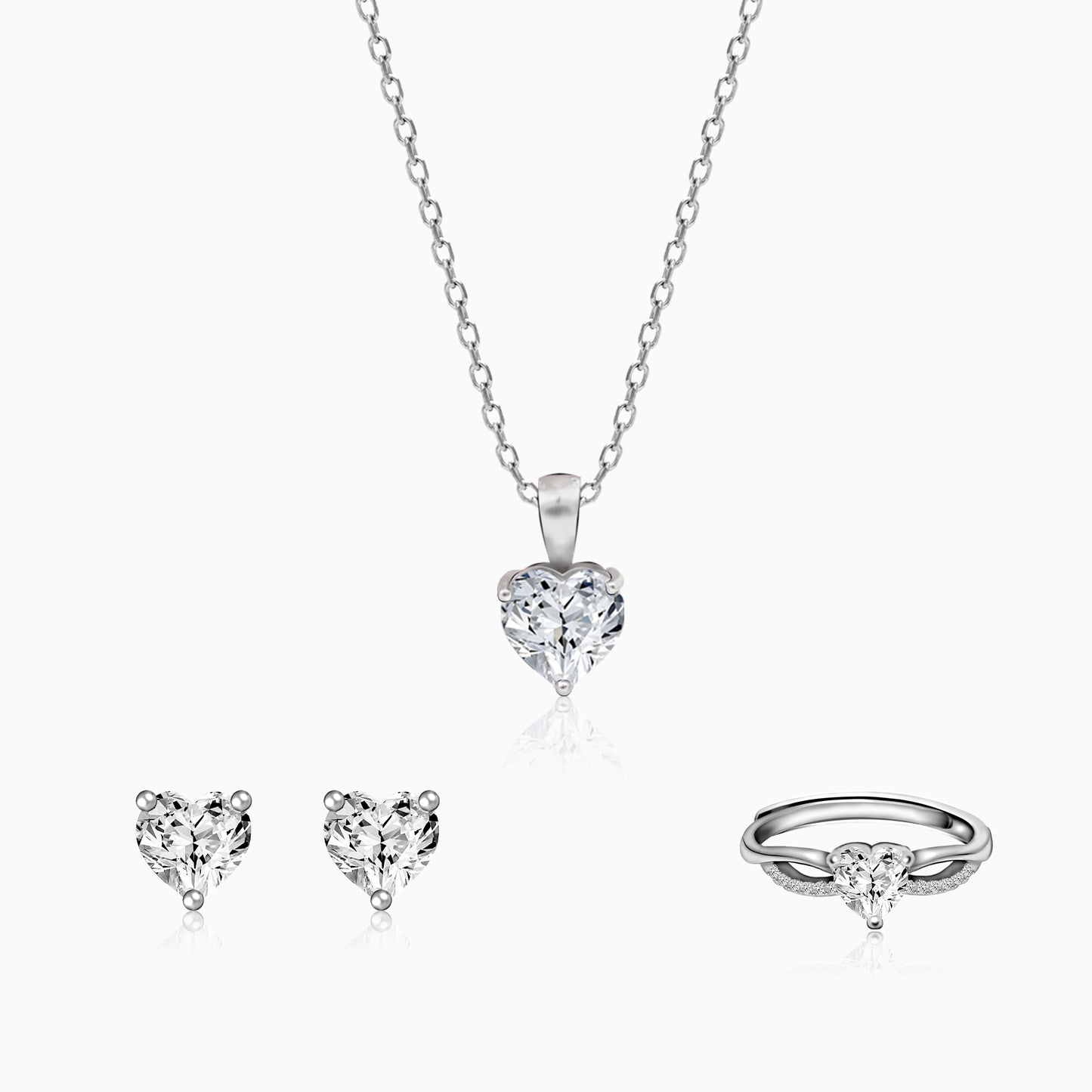 Silver Forever Valentine Solitaire Set