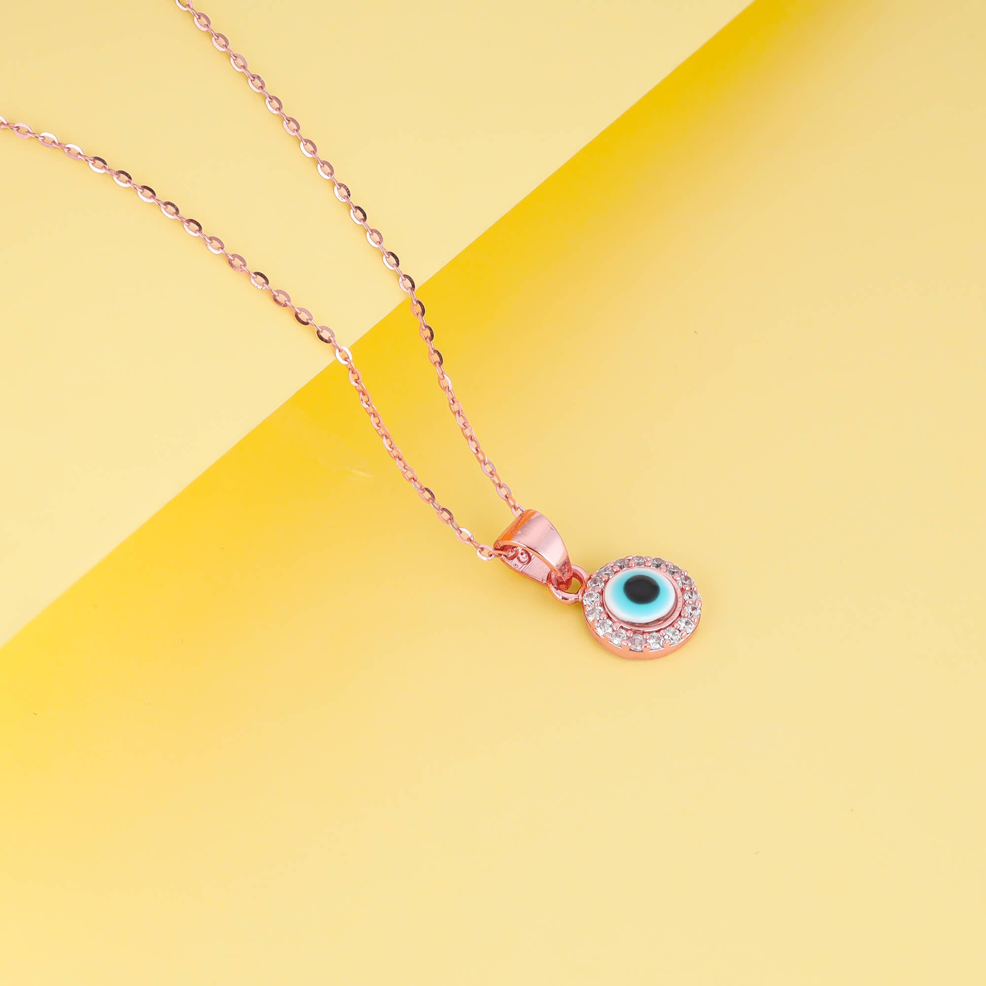 Rose gold sale eye necklace