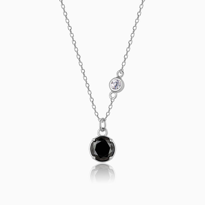 Silver Black Pearl Necklace