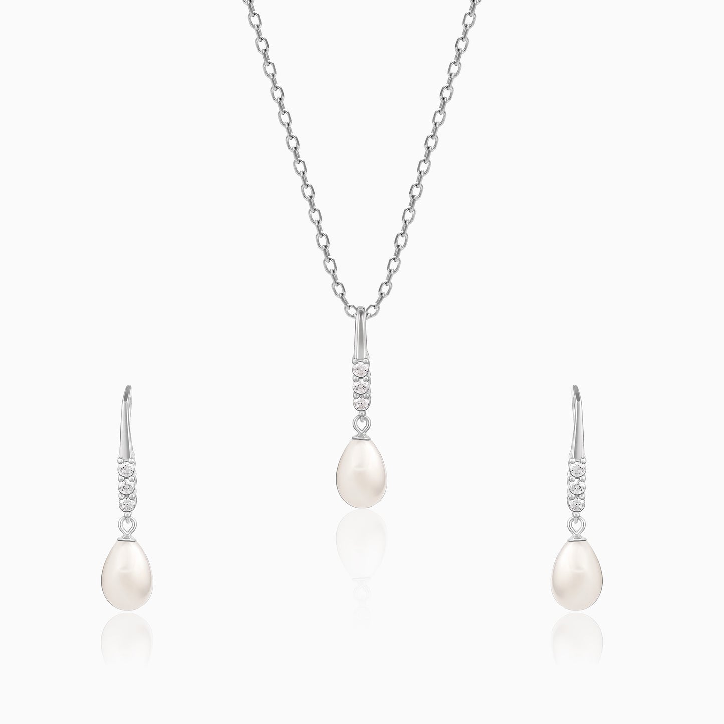 Anushka Sharma Silver Drops of Pearls Set