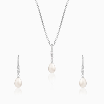 Anushka Sharma Silver Drops of Pearls Set