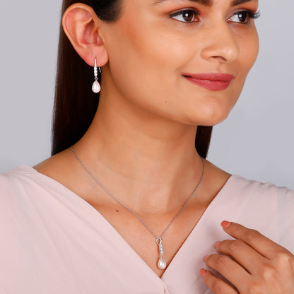 Anushka Sharma Silver Drops of Pearls Set