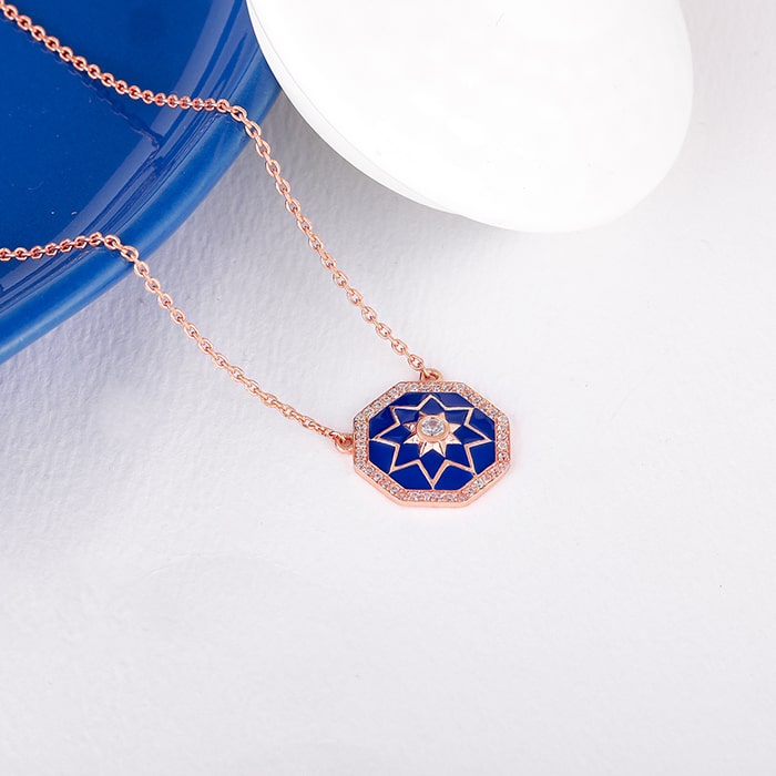 Rose Gold Taj Mosaic Necklace