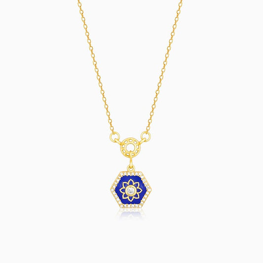 Golden Taj Mosaic Pendant with Link Chain