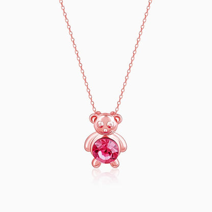 Rose Gold Cuddly Bear Necklace