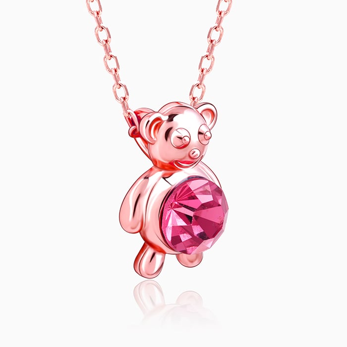 Rose gold bear on sale necklace