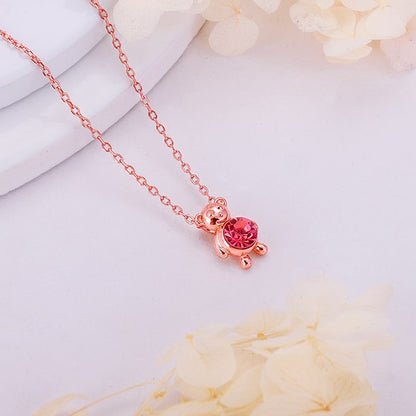 Rose Gold Cuddly Bear Necklace