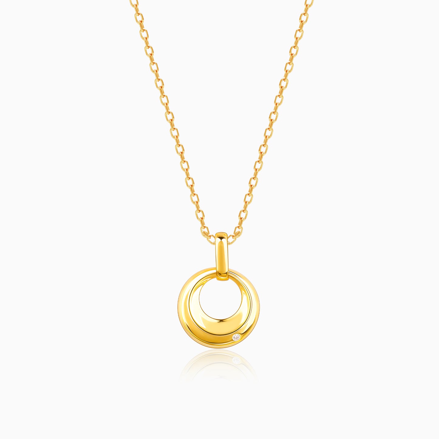 Golden Halo Pendant with Link Chain