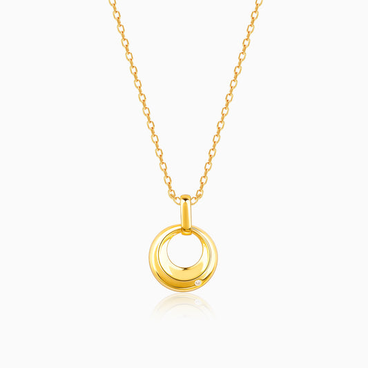 Golden Halo Pendant with Link Chain