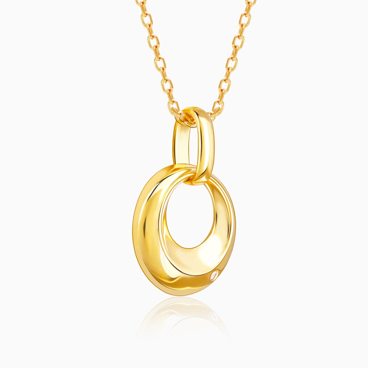 Golden Halo Pendant with Link Chain