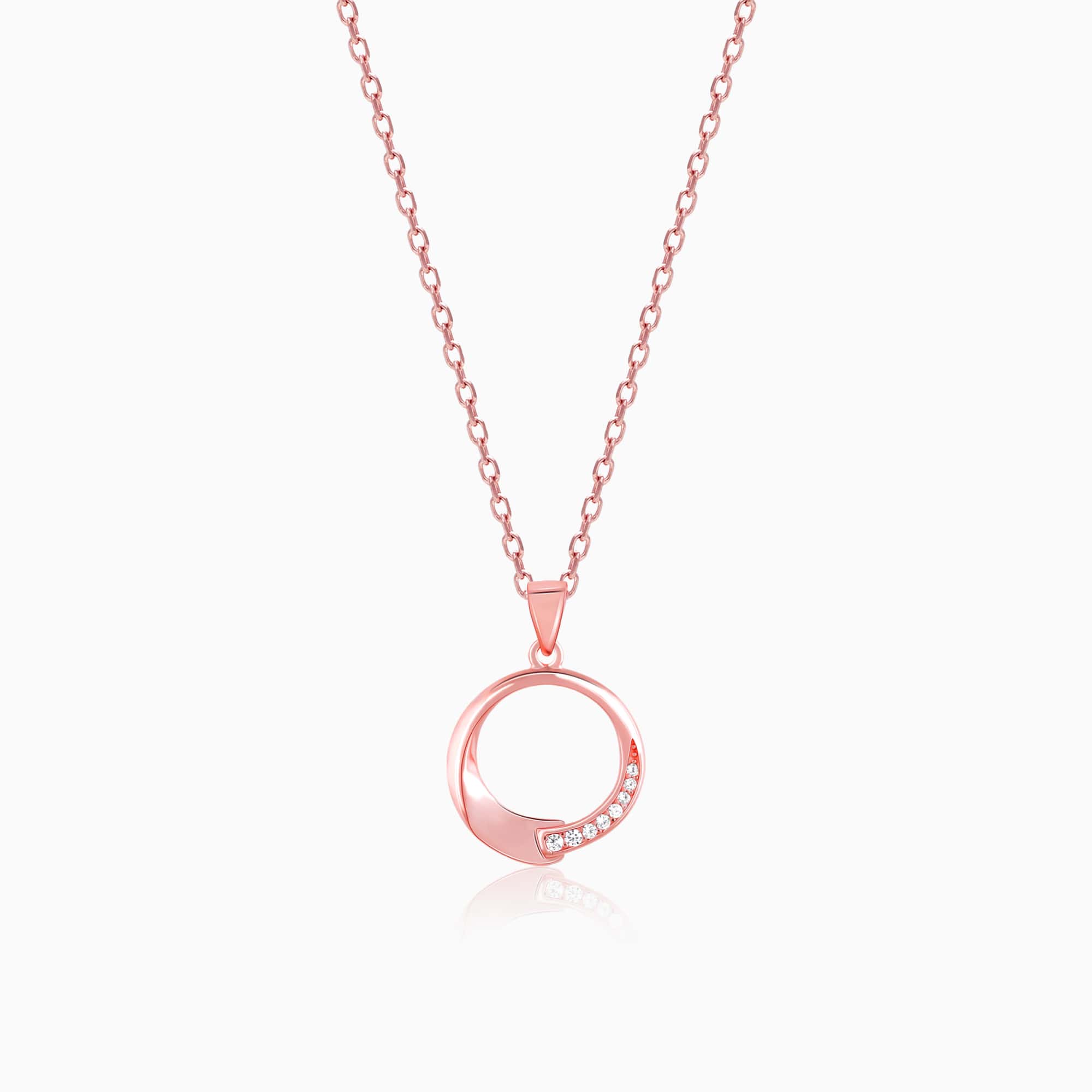 Rose Gold Circle of Love Pendant with Link Chain – GIVA Jewellery