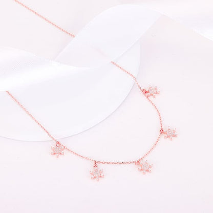 Rose Gold Frost Charm Necklace