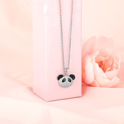 Silver Panda Power Pendant with Link Chain